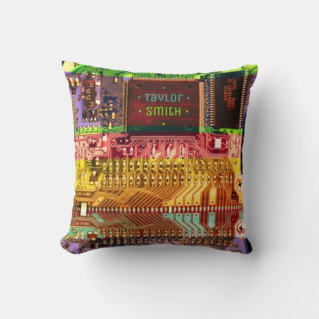 Almofada Nome robótico do conselho de circuito impresso gee (Frente)