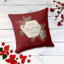Almofada Nome Simples da Família Botânica de Aquarela Natal