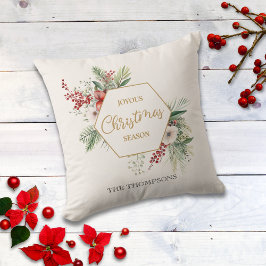 Almofada Nome Simples da Família Botânica de Aquarela Natal