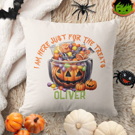 Almofada Nome Spooky Orange Purple Pumpkin Halloween Trataç