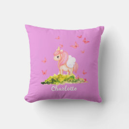 Almofada Nome Unicórn Crianças Enfermeiras Sala Decor Purpl