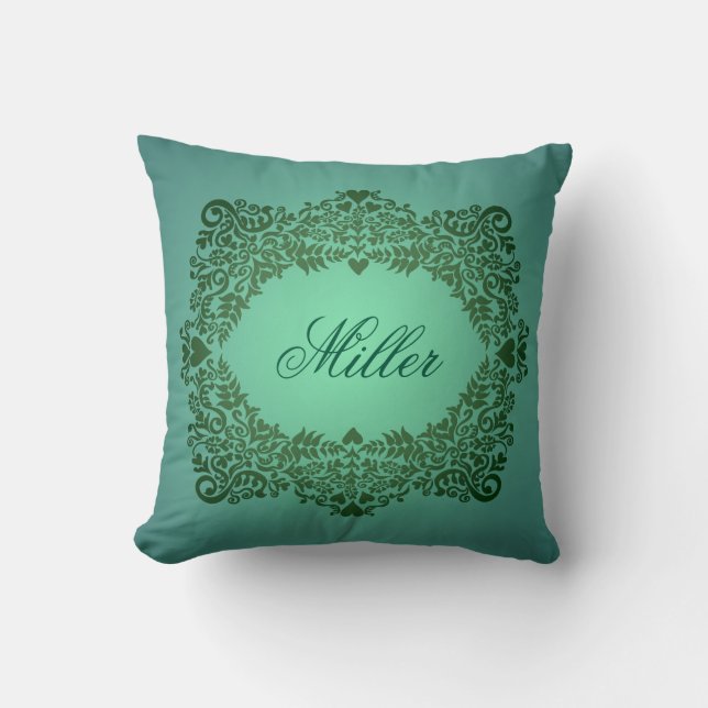 Almofada Nome Verde Elegante (Frente)