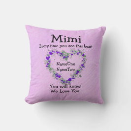 Almofada Nomes de Crianças Mudam Mimi - Veja Coração Te Ama