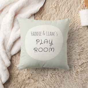 Almofada nomes personalizados da sala de reprodução. Traves