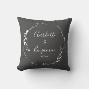Almofada Nomes Personalizados de Casamento em Letra Botânic
