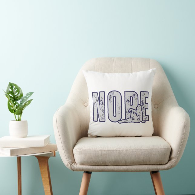 Almofada NOPE Throw Pillow – Minimal Funny Mood Cushion (Cadeira)