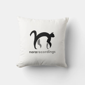 Almofada nora recordings logo white クッション