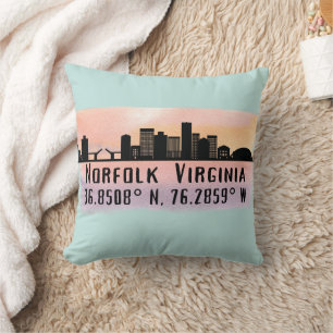 Almofada Norfolk VA City Skyline
