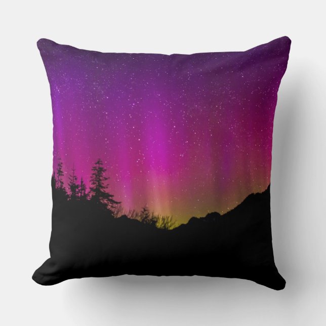 Almofada Norte Luzes Aurora Borealis StarNight Sky (Frente)