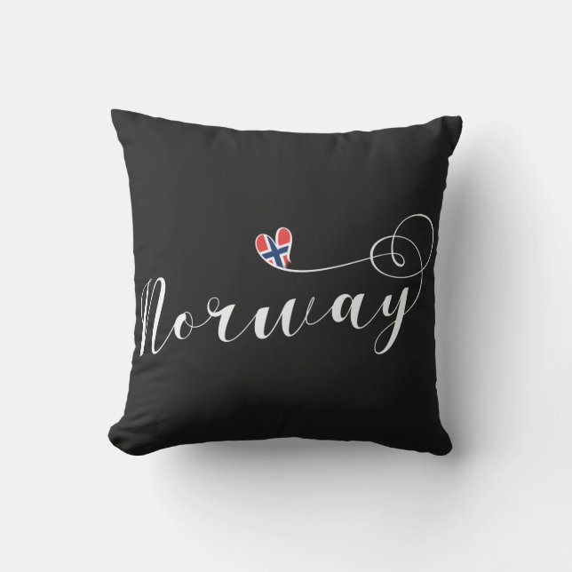 Almofada Norway Flag Heart, Noruega (Frente)