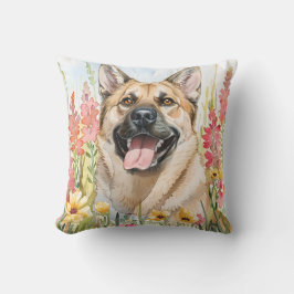 Almofada Norwegian Elkhound Watercolor Throw Pillow