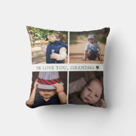 Almofada Nós Amamos Você Colagem de 4 Fotos Personalizadas