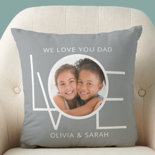 Almofada Nós Amamos Você Papai Foto Personalizada do Dia do