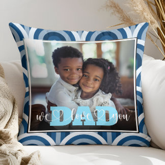 Almofada Nós Amo-Te Pai Foto Personalizada Azul