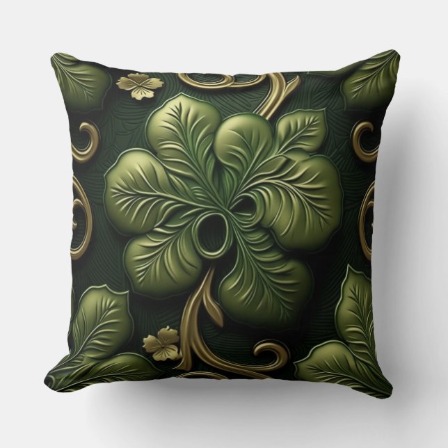 Almofada NÓS CELTICOS bonito VERDE E DOURADO IRLANDÊS (Frente)