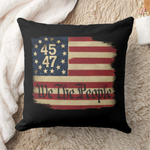Almofada Nós O Povo Trump 45 47 Bandeira Vintage Envelhecid