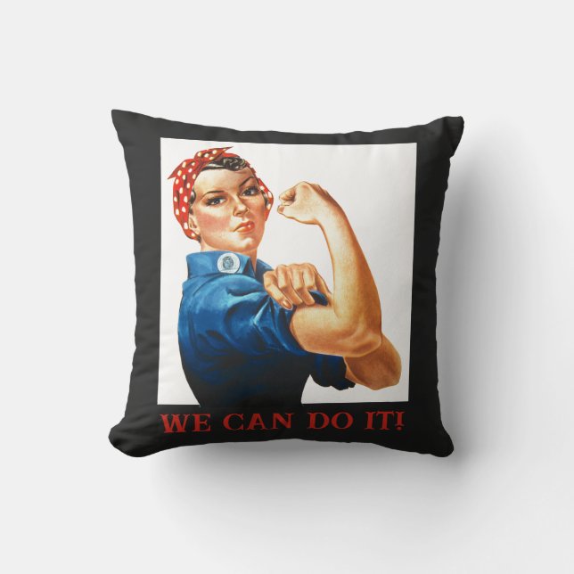 Almofada Nós podemos fazer isso Rosie the Riveter Women Pow (Frente)