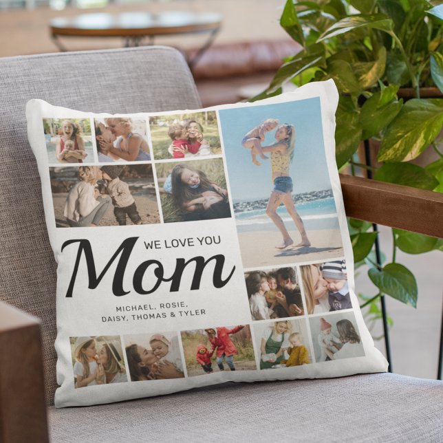 Almofada Nós Te Amamos Mamãe Multi-Foto (Criador carregado)
