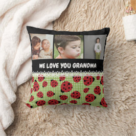 Almofada nós te amamos, vovó ladybug foto colagem