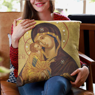 Almofada Nossa mãe da ajuda perpétua com bebê Jesus
