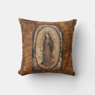 Almofada Nossa Senhora de Guadalupe Virgem Mary Wood
