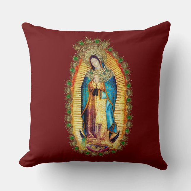 Almofada Nossa Senhora de Guadalupe Virgem Mexicana Mary Az (Frente)