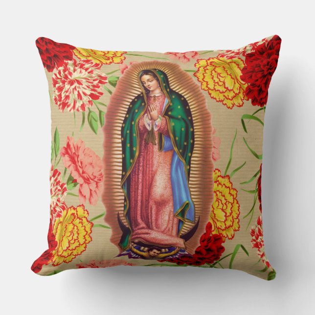 Almofada Nossa Senhora de Guadalupe Virgem Mexicana Santo (Frente)