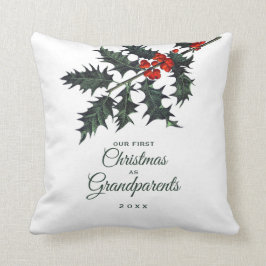 Almofada Nosso Primeiro Natal como Avós Vintage Holly