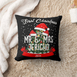 Almofada Nosso Primeiro Natal como Sr. e Sra. Recém-Casados