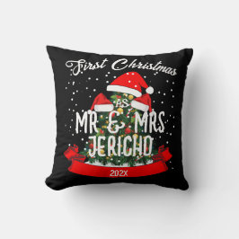 Almofada Nosso Primeiro Natal como Sr. e Sra. Recém-Casados
