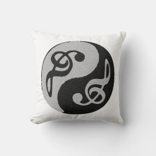 Almofada nota de clave de música yin yang