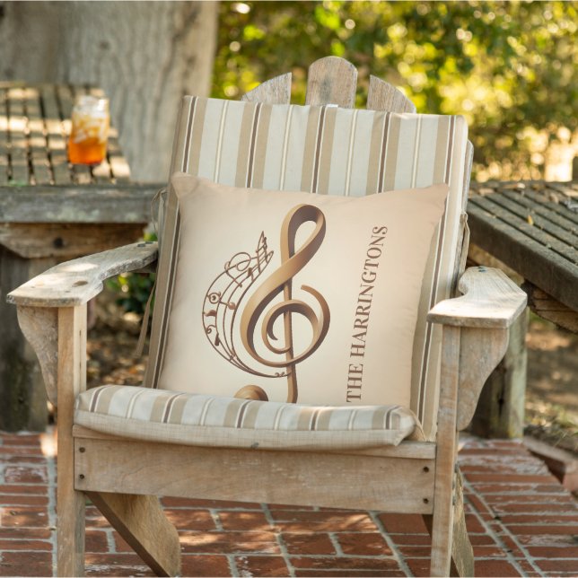 Almofada Nota de Limpeza Musical de Nome Personalizado (Cadeira)