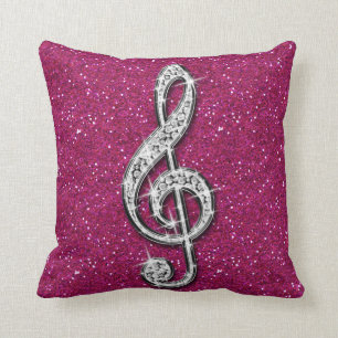Almofada Nota Sparkly chamativo impressa da música do