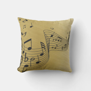 Almofada Notas de Música Douradas