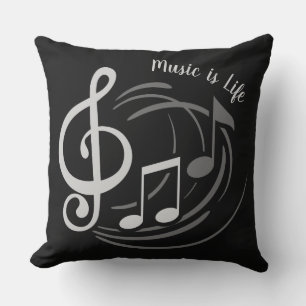 Almofada Notas de Música travesseiros decorativos de texto