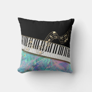 Almofada Notas de Ouro Elegantes,Tecla de Piano,Opala Iride
