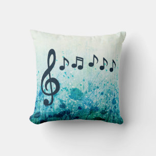 Almofada Notas florais do Clef e da música de triplo