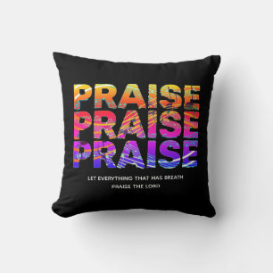 Almofada Notas Musicais Cristãs de Louvor Preto Elegante