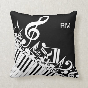 Almofada Notas musicais e chaves misturadas personalizadas