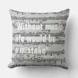 Almofada notas musicais e citação