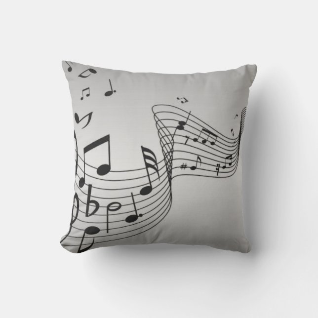 Almofada Notas Musicais em Prata (Frente)