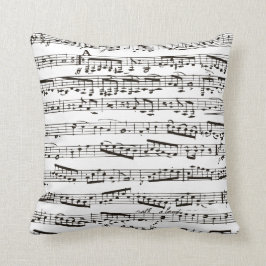 Almofada Notas musicais preto e branco