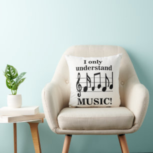 Almofada Notas Musicais Preto e Branco Músico