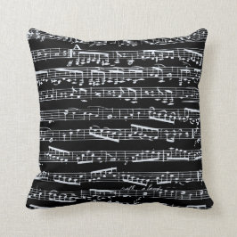 Almofada Notas preto e branco da música