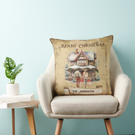 Almofada Nova Casa da Vintagem Nova Casa Feliz Natal