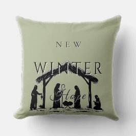 Almofada Nova Esperança de Inverno com Cena de Natividade I