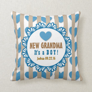 Almofada NOVA GRANDMA com Corações e Stripes V03D