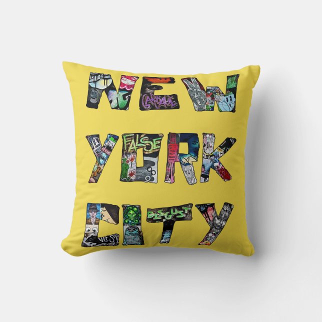 Almofada Nova Iorque Street Art Throw Cushion (Frente)