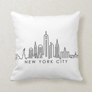 Almofada NOVA YORK Manhatten EUA City Skyline Silhouette