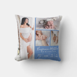 Almofada Novo Bebê Menino Foto do Keepsasasasaul Azul